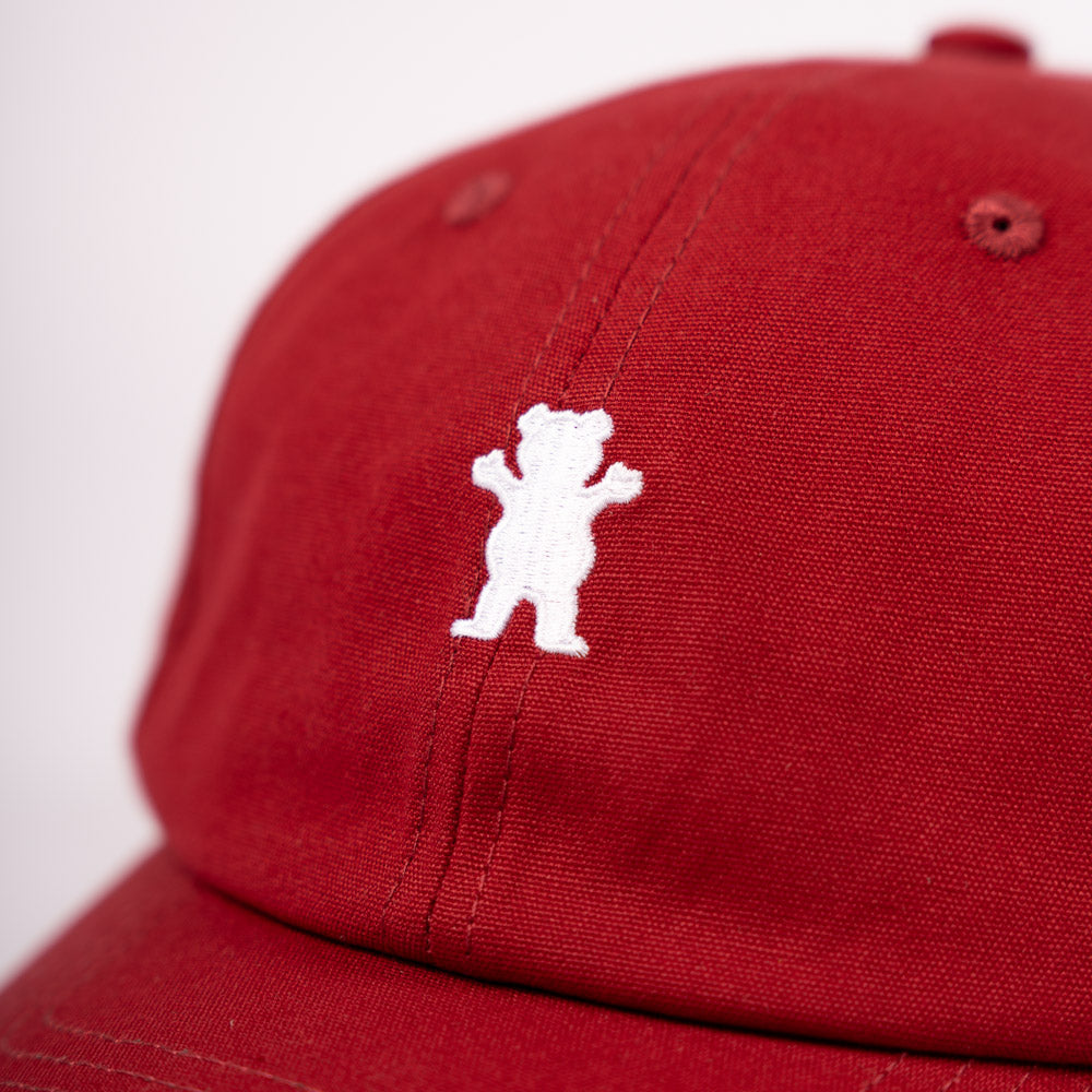 GORRA DAD HAT OG BEAR MINI BURGUNDY WHITE